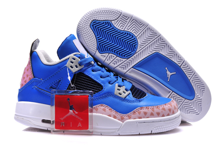 Air Jordan 4 Women Shoes Blue/White Online